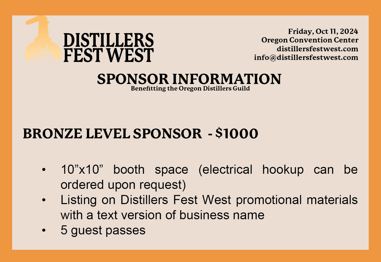 VENDOR/SPONSOR OPTIONS